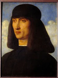 Portret mężczyzny. Obraz Giovanniego Belliniego dit il Giambellino (1430-1516)