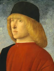 Portret młodego senatora, pędzla Giovanniego Belliniego (1431-36 - 1516), olej na desce, 35x26,4 cm, ok. 1485-1490