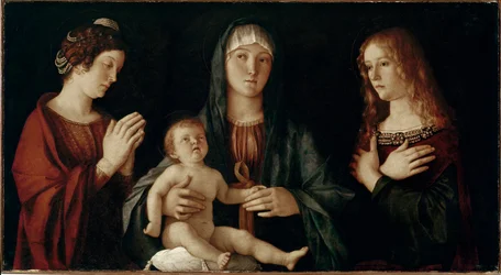 Dziewica z Dzieciątkiem ze św. Katarzyną i św. Marią Magdaleną (tempera na desce)