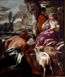Jakub spotyka Rachelę przy studni Obraz Giovanniego Benedetto Castiglione dit il Grechetto (1610-1665) Geny XVII w., zbiory prywatne