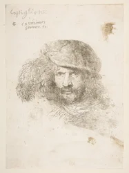Głowa mężczyzny w czapce z piórami, prawdopodobnie Berniniego, prawdopodobnie autoportret..., ok. 1930 r. 1645-1650.
