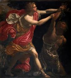 Przypisywany Giovanniemu Bilivertowi - Apollo chłostający Marsyasa, 1630 c