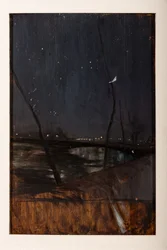Nocturnal na Sekwanie (olej na panelu)