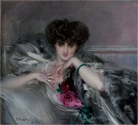 "" Portrait de la princesse Catherine Radziwill (1858-1941) "" (Księżniczka Katarzyna Radziwiłł) Peinture de Giovanni Boldini (1842-1931)