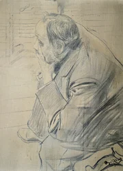 Portret Edgara Degasa autorstwa Giovanniego Boldiniego (1842-1931) Węgiel na płótnie, 605x46 cm, ok. 1885
