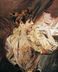 Portret Eleonory Duse (Vigevano 1858 - Pittsburgh 1924), włoskiej aktorki, obraz Giovanni Boldini (1842-1931)
