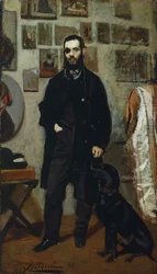 Portret Giuseppe Abbatiego, autorstwa Giovanniego Boldiniego (1842-1931), olej na desce, 87,5x22 cm