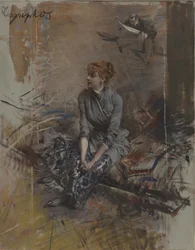 Portret aktorki Gabrielle Réjane 1856-1920