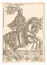 Astolfo na koniu Il paladin Astolfo (tytuł na obiekcie)