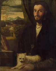 Portret mężczyzny z psem, ok. godz. 1520.