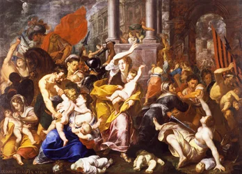 Rzeź niewiniątek, autorstwa Johanna Christopha Storera (1611-1671), 300x420 cm, kościół Sant