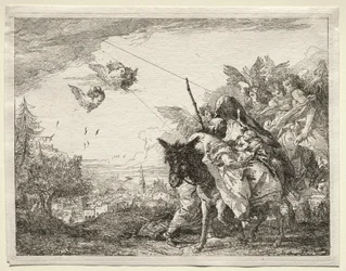 Ucieczka do Egiptu: Józef zatrzymuje się, by spojrzeć na Dzieciątko Chrystus