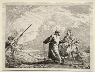 Ucieczka do Egiptu: Święta Rodzina przybywająca na brzeg rzeki