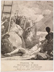 Via crucis - Stacja XI. Jezus przybity do krzyża