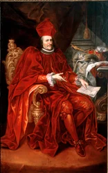 Portret Agostino Spinoli (1624-1692) Doge of Genes w latach 1679-1681. Obraz Giovanniego Enrico Vaymera (1665-1738) 1680-1681 Wymiary 215x135 cm Genes, kolekcja Paolo Sanguineti © Luisa Ricciarini / Leemage