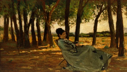 Pani Martelli w Castiglioncello, Giovanni Fattori (1825-1908), olej na płótnie, 20x35 cm.