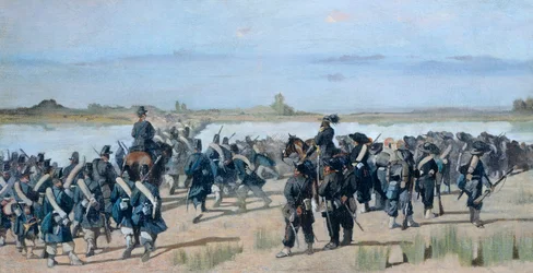 Przechodząc przez rzekę Mincio, Giovanni Fattori (1825-1908)