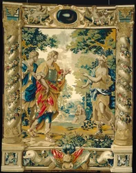 Wenus mówi Eneaszowi i jego przyjacielowi Achatesowi, aby pojechali do Kartaginy, 1679