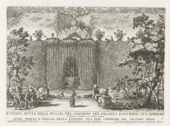 Fontein in de tuinen van het Quirinal Palace te Rome Fontanna zwana deszczem w ogrodzie pałacu papieskiego na Kwirynale (...) (tytuł na obiekcie) Fontanny w pałacach i ogrodach Rzymu (tytuł serii) Fonteinen in de paleizen en tuine