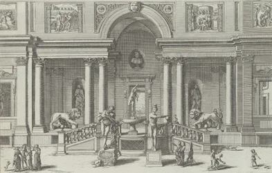 Fontanna Merkurego w ogrodzie Willi Medici..., 1691 lub później.