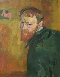 Autoportret autorstwa Giacomettiego, Giovanniego (1868-1933). olej na płótnie, ok. 1913, wymiar: 65x50. Kunsthaus Zürich