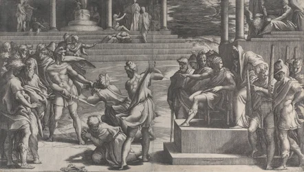 Męczeństwo św. Pawła i potępienie św. Piotra, 1524-27.