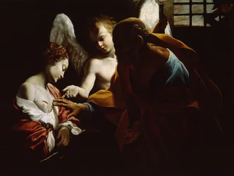 Św. Agata w asyście św. Piotra i anioła w więzieniu, ok. 1614