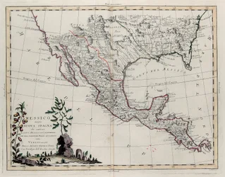 Meksyk lub Nowa Hiszpania zawierające Nowy Meksyk, Kalifornia z częścią sąsiednich krajów, z Tome IV Nowego Atlasu, wyryte przez G. Zulianiego, 1785