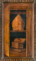 Chór kanoniczny Lignei, inkrustowany przez Giovanniego Marię Platinę 1484, Superior Stall