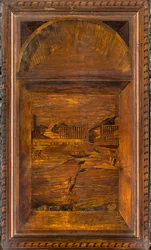 Chór kanoniczny Lignei, inkrustowany przez Giovanniego Marię Platinę 1484, Superior Stall