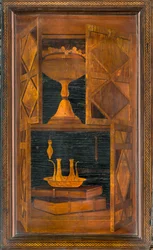 Chór kanoniczny Lignei, inkrustowany przez Giovanniego Marię Platinę 1484, Superior Stall