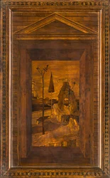 Chór kanoniczny Lignei, inkrustowany przez Giovanniego Marię Platinę 1484, Superior Stall