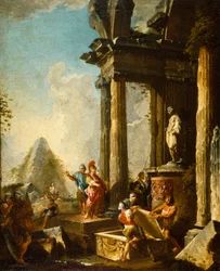 Aleksander Wielki przy grobie Achillesa, ok. 1718-19