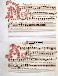 Magnificat, rękopis „Messes of Mantua” Giovanniego Pierluigiego da Palestrina (1525-1594), włoskiego kompozytora.