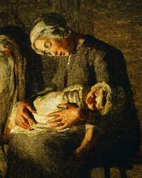Dwie matki, Giovanni Segantini, detal