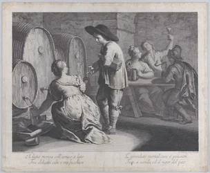 Barmanka napełniająca kubki..., 1760-70.