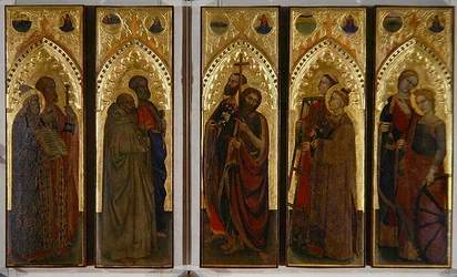 Święci, dziewice i męczennicy, ok. 1350-60 (tempera na panelu)