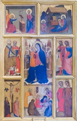 Dziewica Maryja i dziecko ze świętymi i sceny z życia Chrystusa