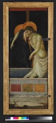 Pieta, rewers (tempera i złoto na panelu)