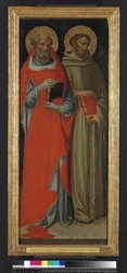 Św. Hieronim i Św. Franciszek (tempera i złoto na panelu)