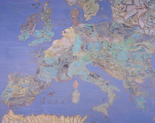Mapa Europy z XVI wieku, z „Sala del Mappamondo” (Sali Map Świata), ok. 1574-5