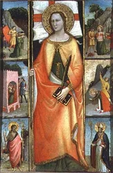 Św. Reparata, ze scenami męczeństwa i śś. Jan Chrzciciel i Mikołaj (tempera na panelu)