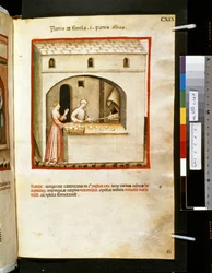 Theatrum sanitatis Ububchasyma de Baldach: "Panis de Simila", pierwsza dekada XIV wieku (miniatura)