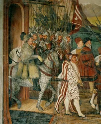 Król Christian i Bartolomeo Colleoni na koniu (fresk)