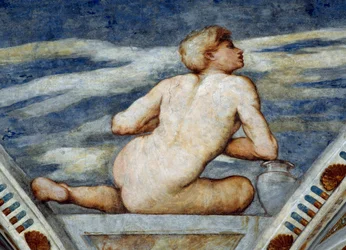 Akt męski, Fragment fresków Girolamo Romanino (ok. 1484-po 1559), na zlecenie Bernardo Clesio