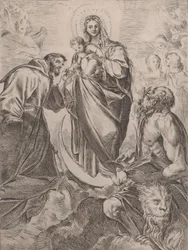Dziewica ze świętymi Hieronimem i Franciszkiem, 1660-80.