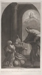 Św. Anna klęcząca trzymająca Dziewicę..., 1760-1800.