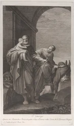 Święty Józef niosący Dzieciątko Jezus podczas ucieczki do Egiptu, 1760-1800.
