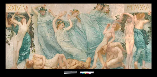 Dyptyk: Risveglio Malarstwo Giulio Aristide Sartorio (1860-1932) 1906 Dim 180,5 x 398,5 cm Kolekcja prywatna (Diptych, painting by Giulio Aristide Sartorio Private collection)