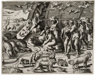 Noe opuszcza arkę, 1544